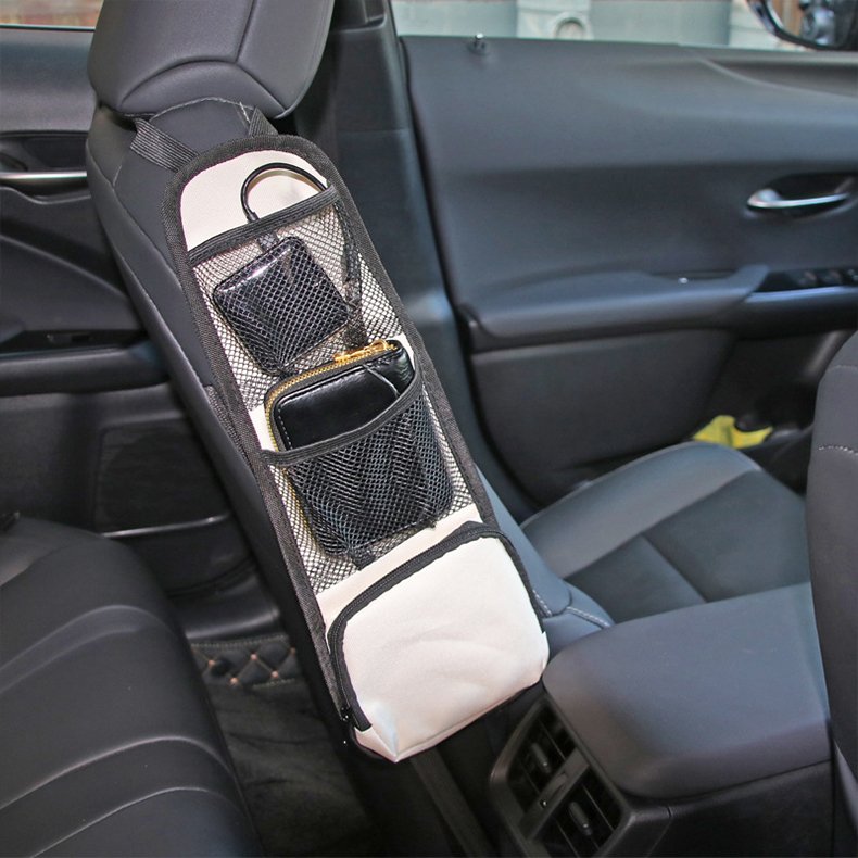 Oxford & PU Car Seat Organizer with Multi-Pocket Drink Holder Side Storage Hanging Bag Auto Styling Phone Holder