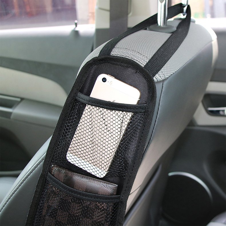 Oxford & PU Car Seat Organizer with Multi-Pocket Drink Holder Side Storage Hanging Bag Auto Styling Phone Holder