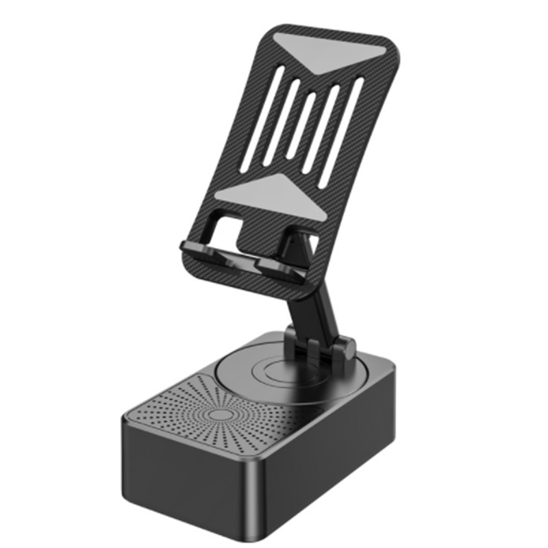 OEM/ODM customized 360 degree rotation adjustable height desk mount cell phone holder with 5000mah power bank/wireless speaker