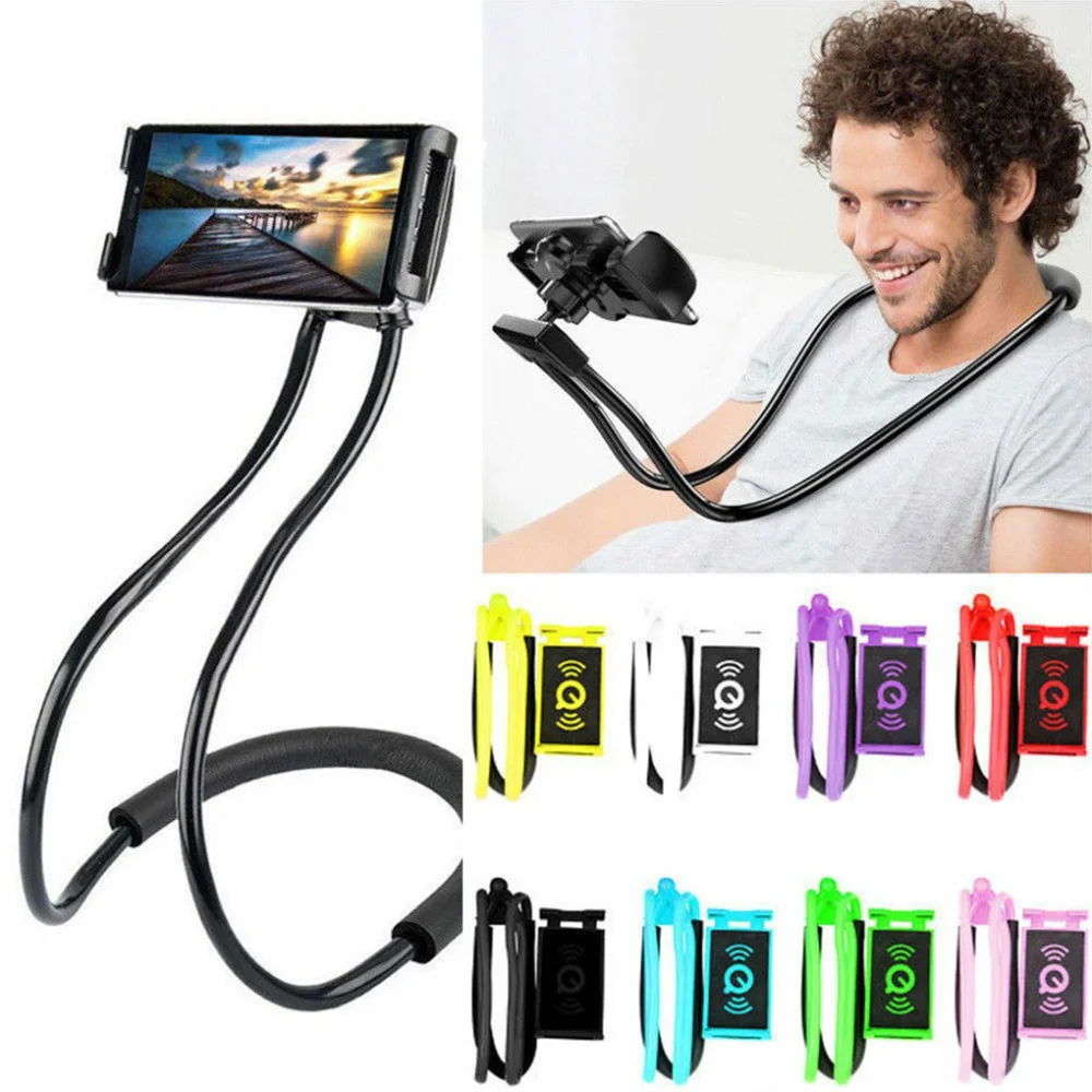 Hot Selling Hand Free Flexible Long Arm Neck Hanging Lazy Phone Holder 360 Rotation Multi function Phone Holder for Home For Car