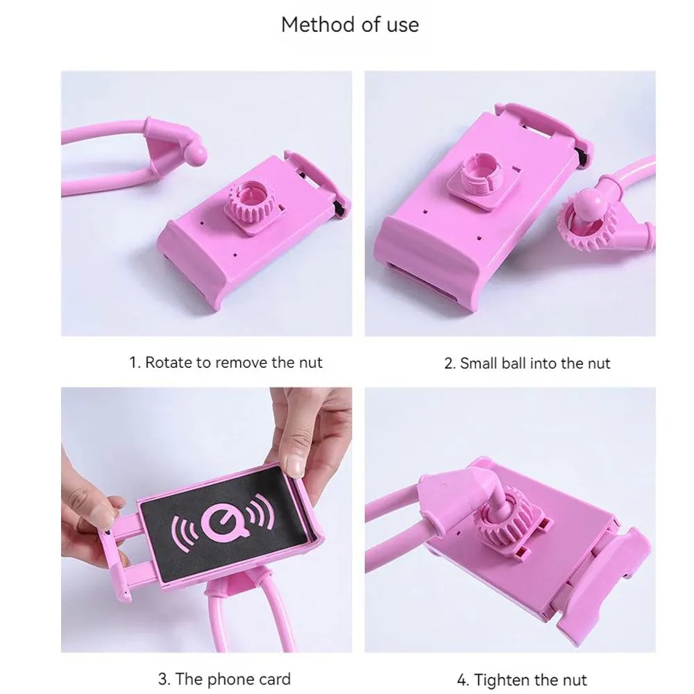 Hot Selling Hand Free Flexible Long Arm Neck Hanging Lazy Phone Holder 360 Rotation Multi function Phone Holder for Home For Car