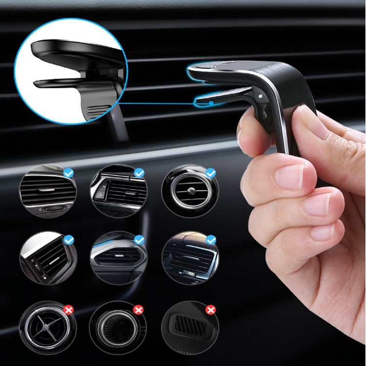 Universal Mobile Phone Accessories 90 Degree L Shape Magnetic Car Phone Holder