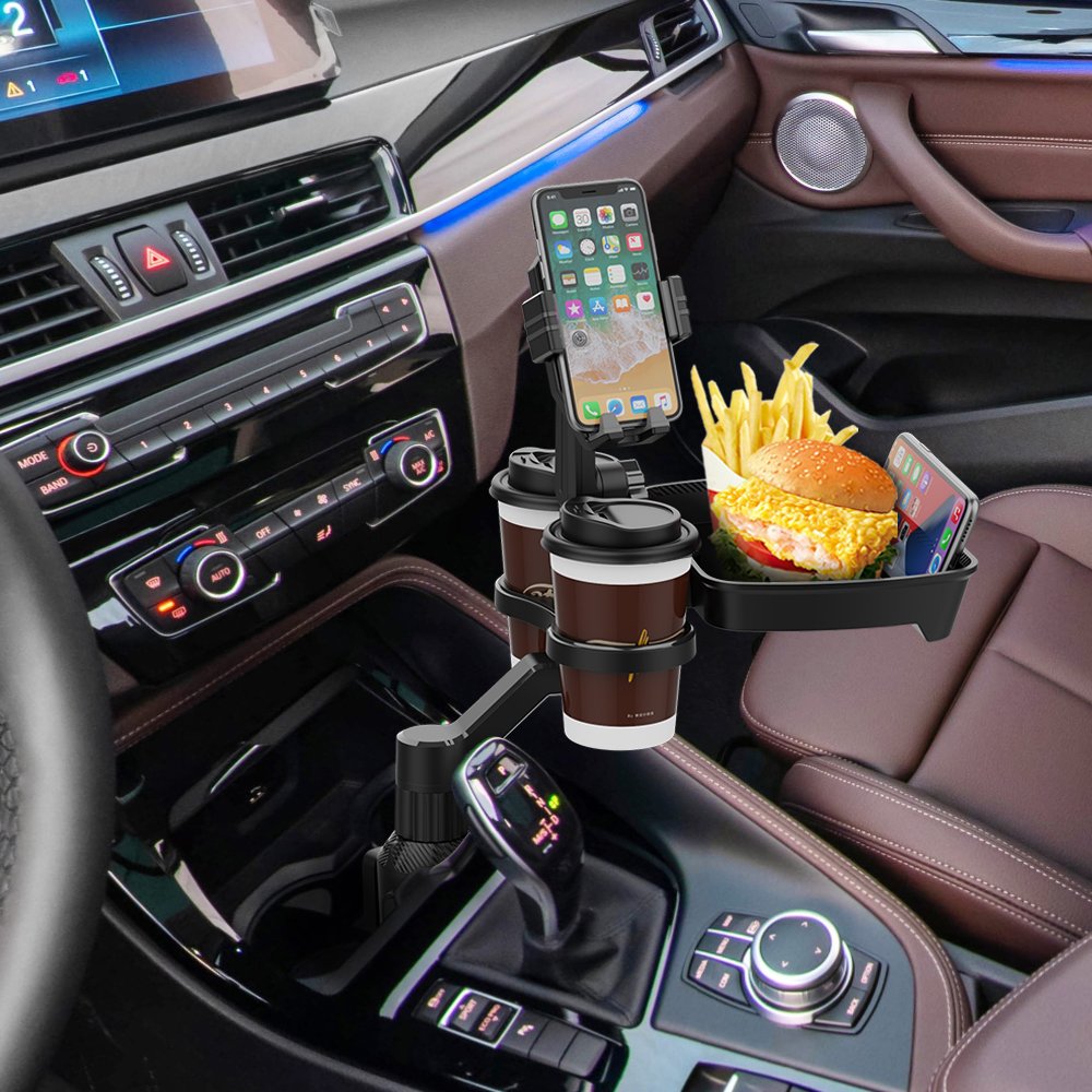 Car-mounted 360-degree Rotating Dinner Plate Tray, Car-mounted Beverage, Coffee, Burger, Water Cup Holder, Small Dining Table
