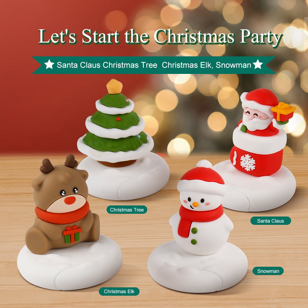 Best Kids Christmas Gift Phone Stand Cute Santa Claus Christmas Tree Elk Cartoon Phone Holder