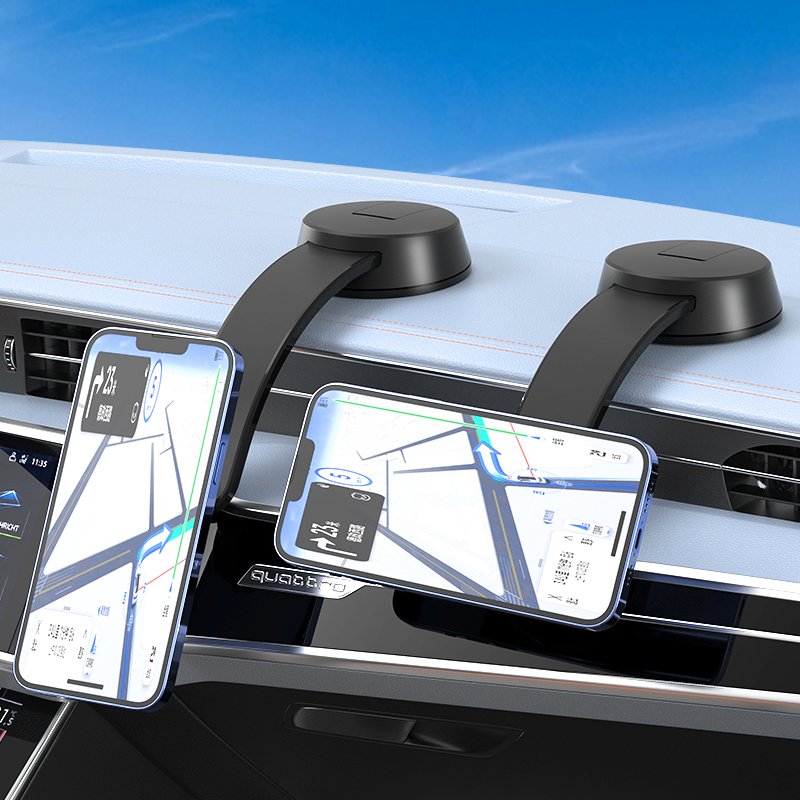 Car Dashboard Mobile Phone Holder Memory Metal Bracket Magnetic Phone Mount with Adhesive Suction Cup for Driving Navigation