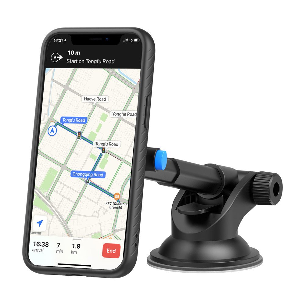 Windshield Dashboard Multi Function Phone Holder Stand, Universal 360 Rotation Adjustable Car Mount Bracket