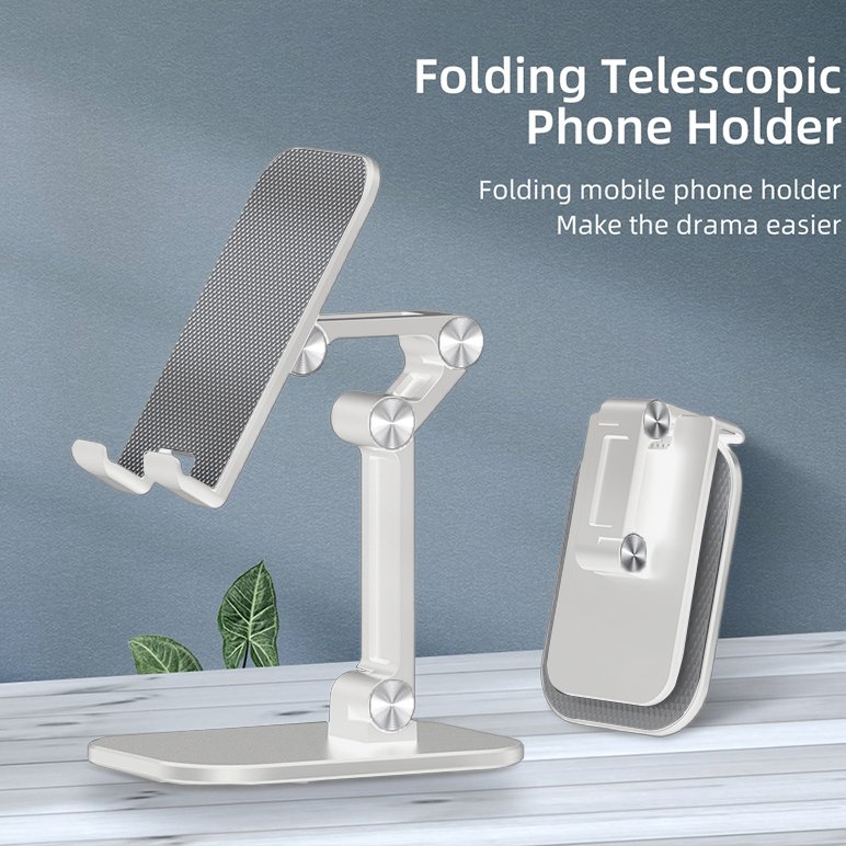 Eonline Universal Folding Desktop Phone Stand Adjustable Portable Universal Desktop Phone Tablet Holder Stand