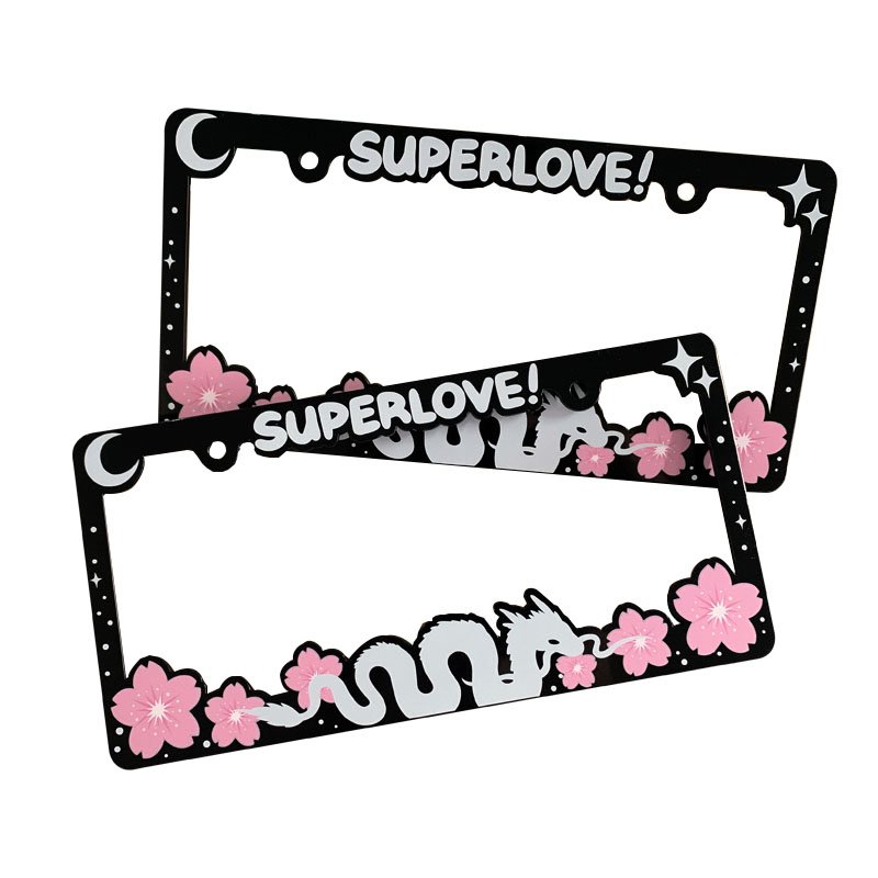 Custom Logo Raising Plastic License Plate Frame Car Number Plate Holder Wholesale License Plate Cover