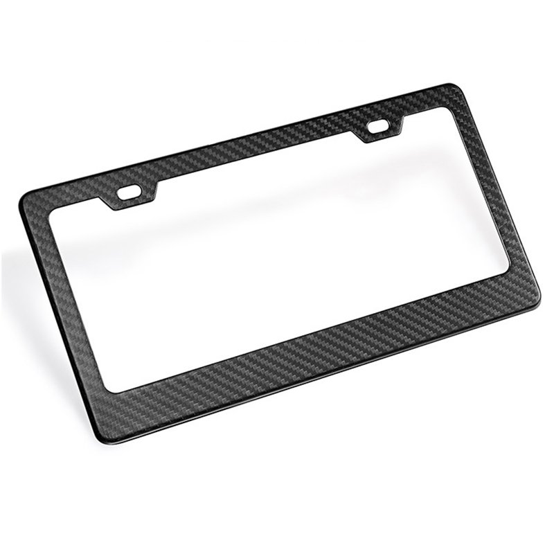 Low MOQ 1 Piece 100% Forged Carbon fiber car license plate frame holder with Two holes