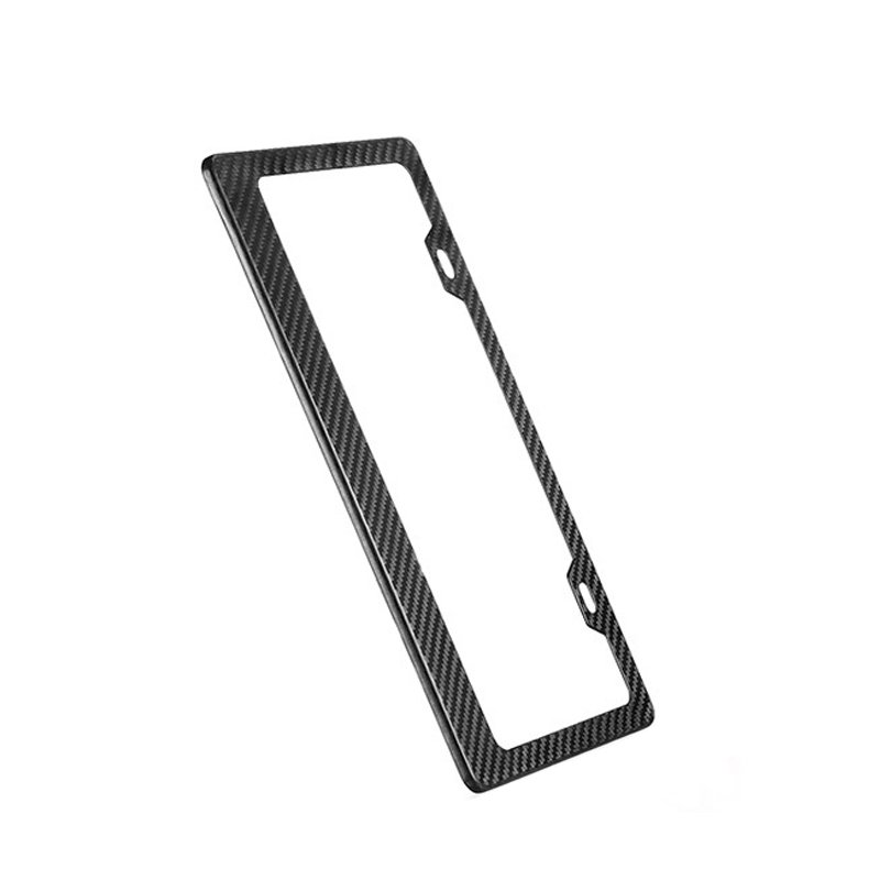 Low MOQ 1 Piece 100% Forged Carbon fiber car license plate frame holder with Two holes