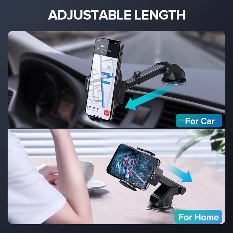 Qidian Strong Suction Cup Car Phone Mount Windshield Dashboard Adjustable Mobile Phone Holder