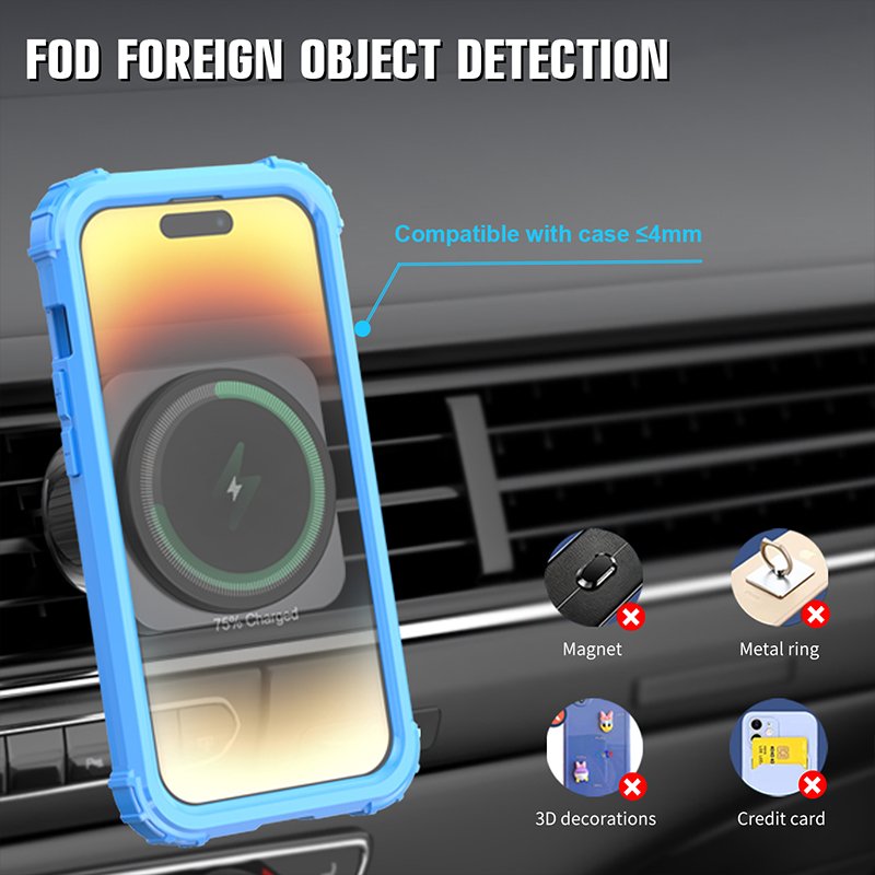 Top Ranking Products 2024 Square 15w Fast Charging Wireless Car Charger Magnetic Phone Holder