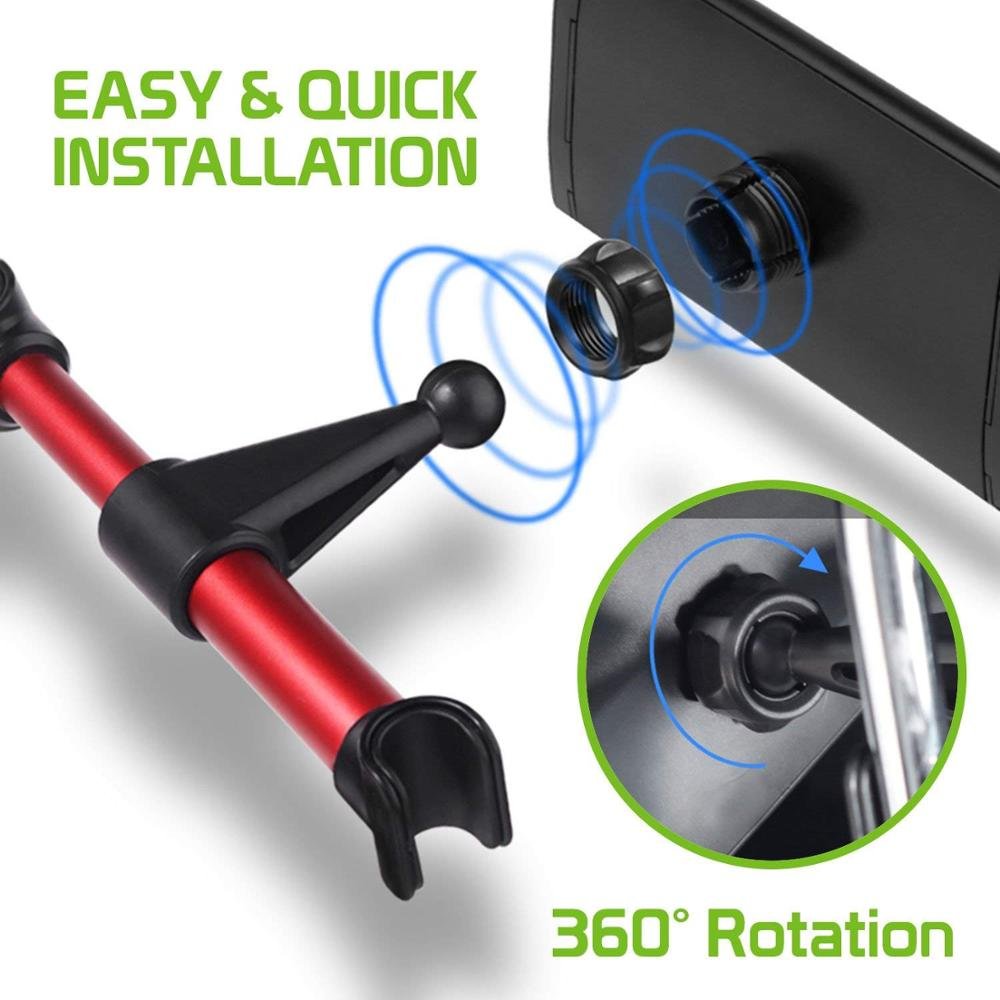 Car Headrest Mount Vehicle Seat Back Stand Bracket Holder Racket 360 Rotated Adjustable Tablet Holder for iPad Pro 11 Iphone 11