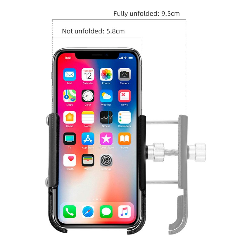 Aluminum Stable Bicycle Handlebar Cradle Cell Phone Holders Adjustable Motorcycle Mobile Phone Holder Mount for Bike Scooter