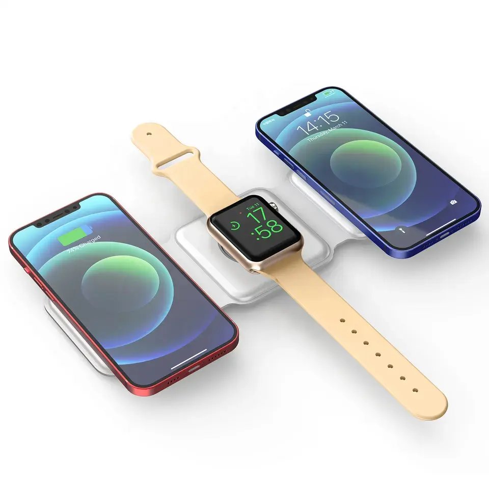 Trending Products 2023 Wireless Charger 3 In 1 Magnetic Multi-function Smart Watch Charger Wireless for IPhone