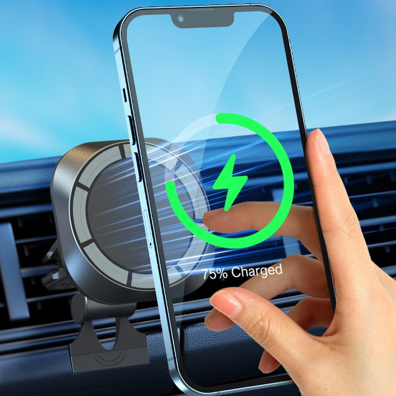 2022 New Luxury 15w wireless car magnetic phone holder charger car mobile mount Air Vent magnetic wireless car charger