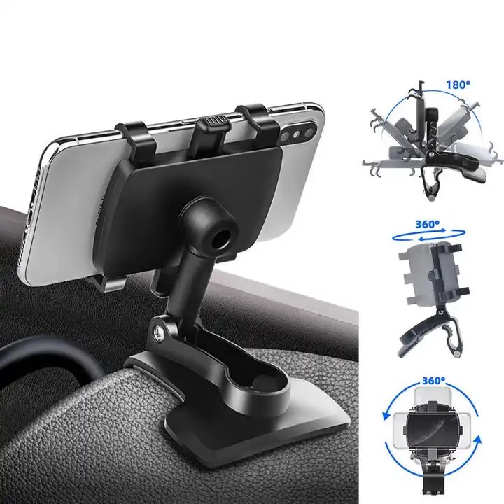 Universal 360 Degree Rotation Car Dashboard Cell Phone Holder for 4 to 7 inch Smartphone Bracket Car Clip Phone Mount Stand