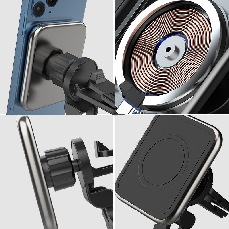 2021 New 15W mobile phone holder wireless charger car mount magnetic wireless charger
