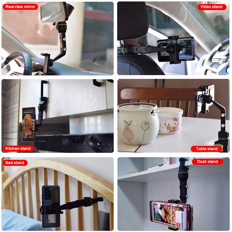 KEKAXI Multifunctional Patent trending products 360 Degree Rotation Car Mount Phone holder Rearview Mirror Mount