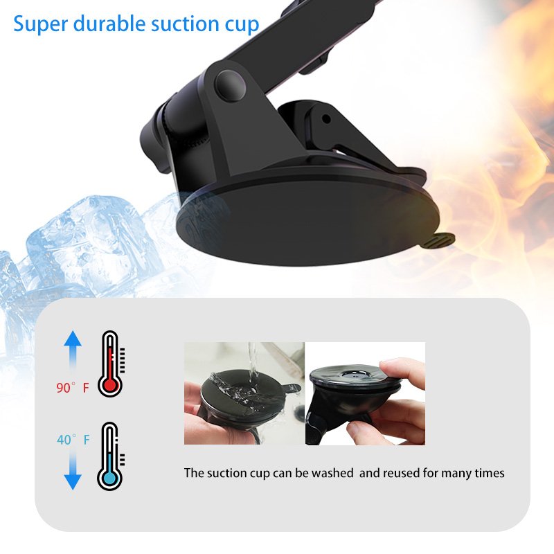 New Mobile Accessories 2023 Car Phone Holder Black Suction Cup 360 Degree Rotation Car Mount Tablet Holder