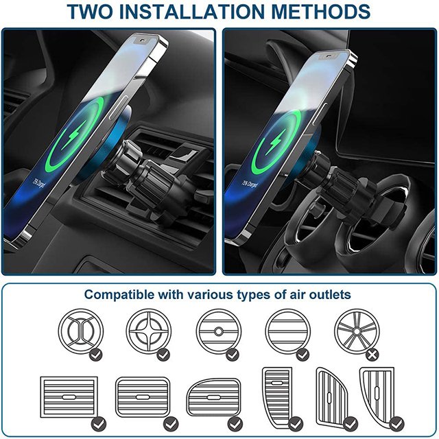 15W Fast Charge Magnetic Wireless Charger Car Mount For Iphone 15/14/13/12 Series Magnet Car Phone Holder