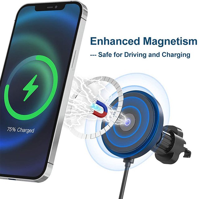 15W Fast Charge Magnetic Wireless Charger Car Mount For Iphone 15/14/13/12 Series Magnet Car Phone Holder