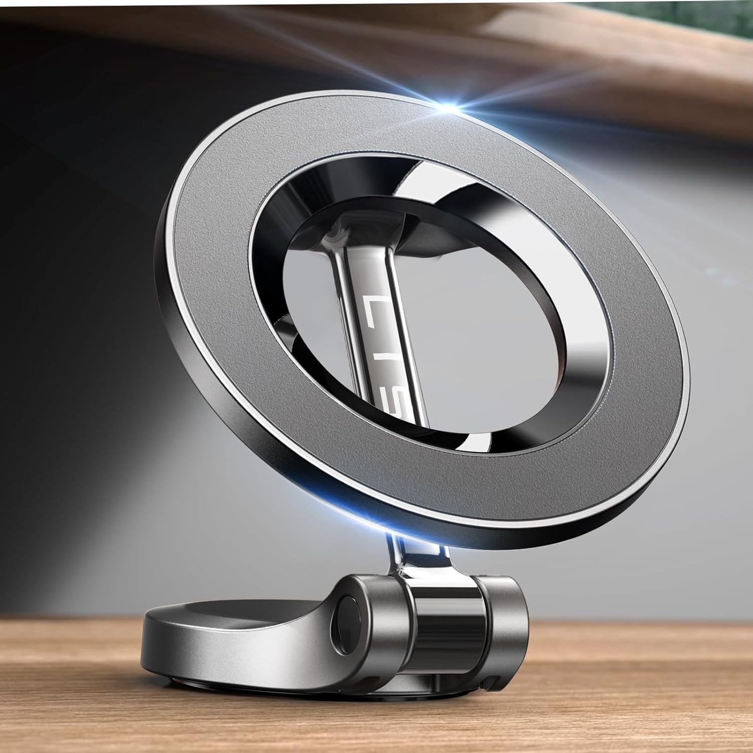 LISEN Aluminum Alloy 360 Rotation Magnetic Phone Holder Mount Dash Phone Mount for Car