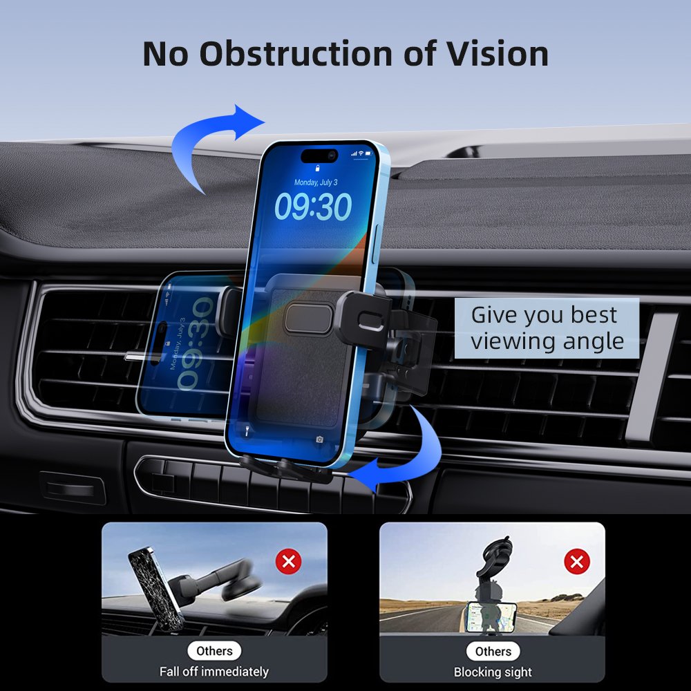 Universal Cell Phone Holder Car One-Touch Hands Free Cradle in Vehicle Car Air Vent Mobile Phone Holder Mount for Smartphone Car