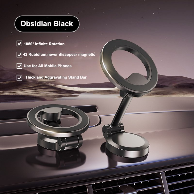 Luxury Zinc Alloy Car Phone Holder Strong Magnetic Foldable Desktop Holder For Mobile Phone 180 Degree Rotation Car Holder
