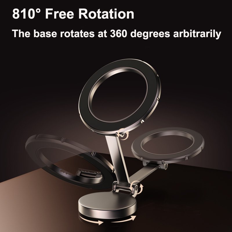 Luxury Zinc Alloy Car Phone Holder Strong Magnetic Foldable Desktop Holder For Mobile Phone 180 Degree Rotation Car Holder