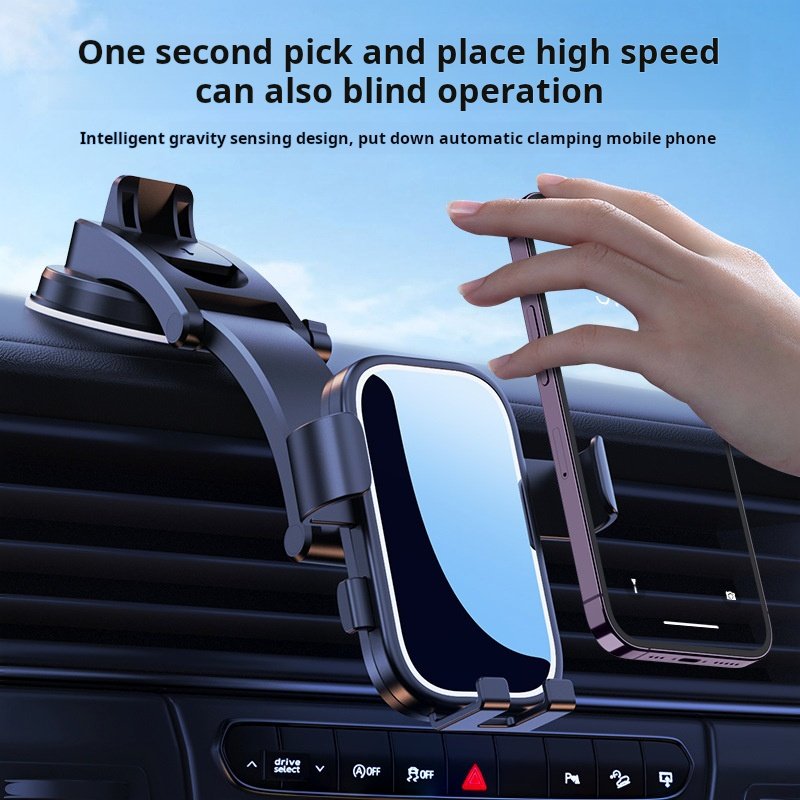Car phone stand Suction cup auto car outlet hook retractable automatic support phone stand mobile phone holder for car