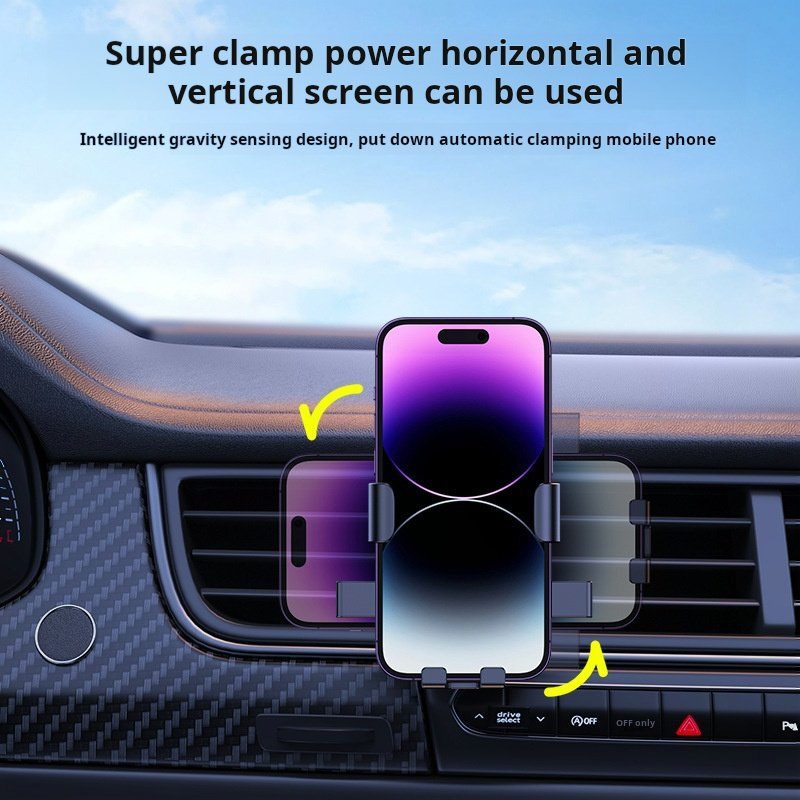 Car phone stand Suction cup auto car outlet hook retractable automatic support phone stand mobile phone holder for car