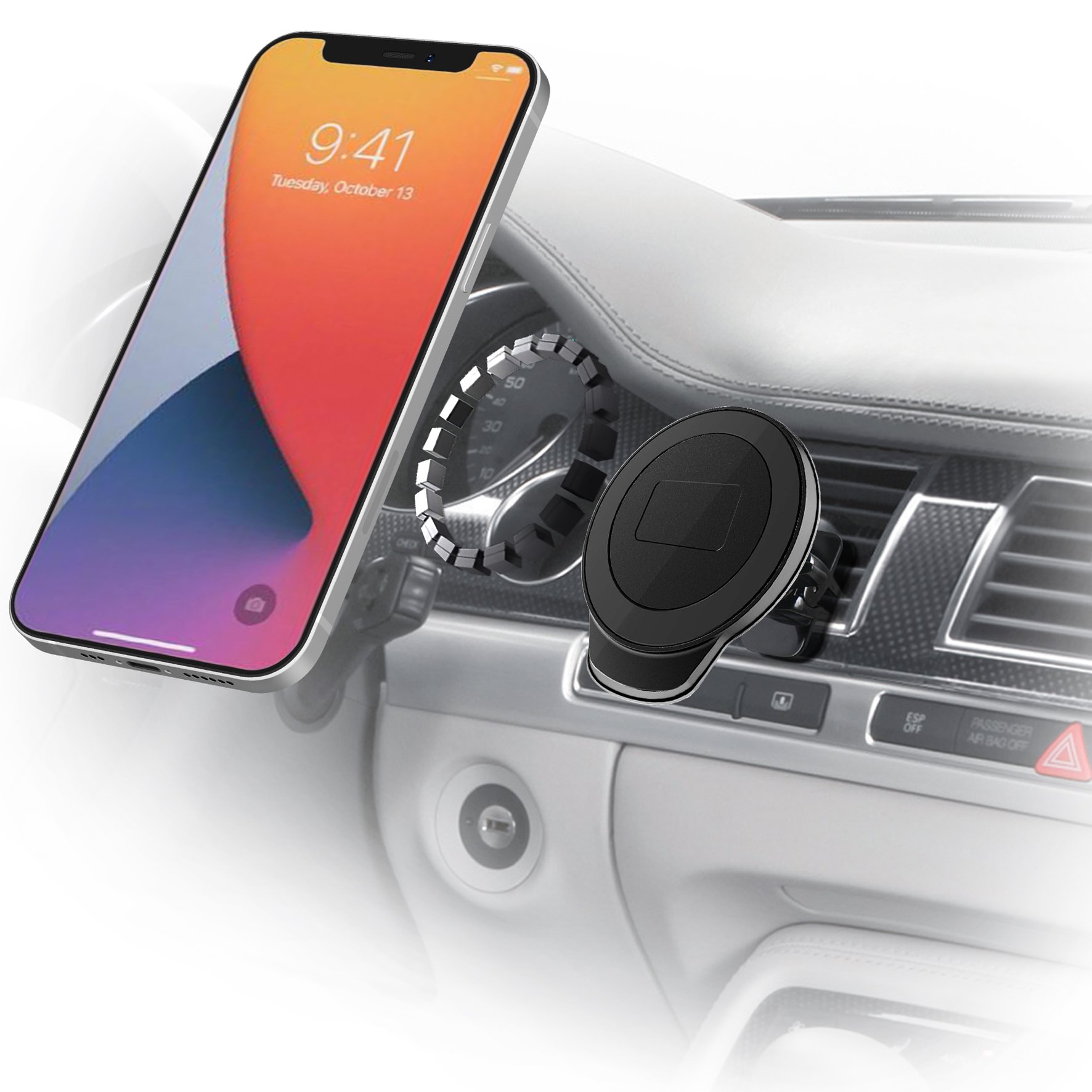 Iron Plate El Telefono Movil Circle Magnetic In Car Mount for Mobile Phone Holder For Phone 12/13