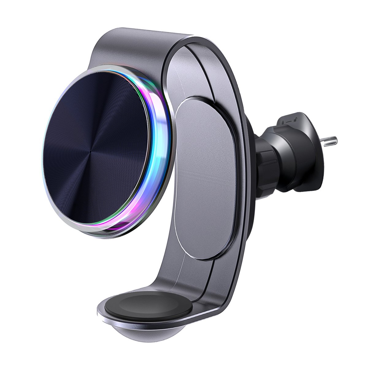 2024 15W Fast Car Phone Holder Wireless Charger 2 in 1 Magnetic Wireless Car Charger for iPhone Mobile Phone and Smart Watch