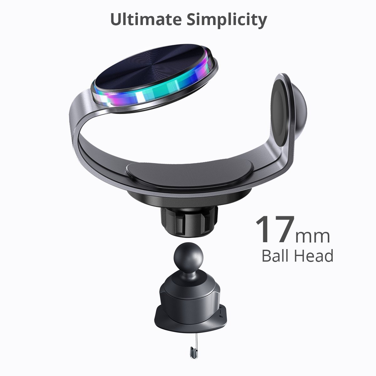 2024 15W Fast Car Phone Holder Wireless Charger 2 in 1 Magnetic Wireless Car Charger for iPhone Mobile Phone and Smart Watch