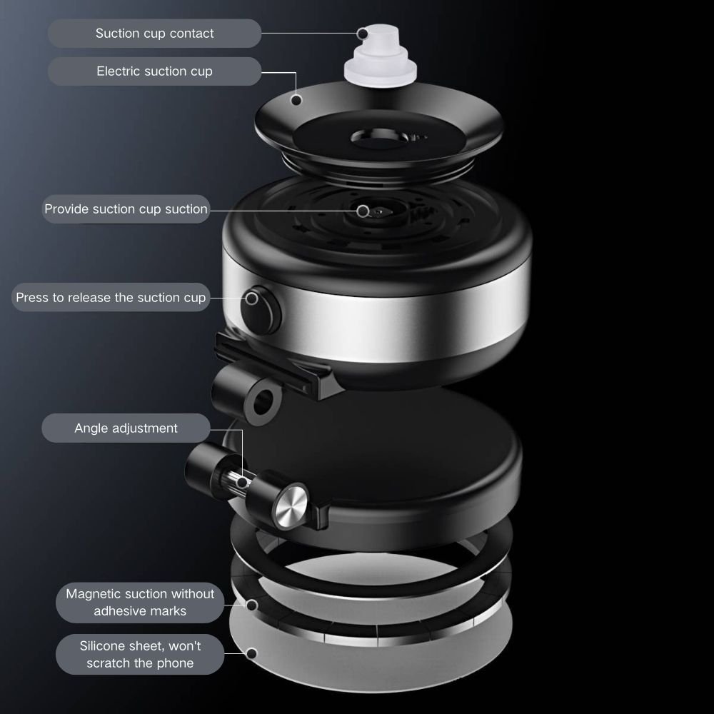WZAUTO New Vacuum Double Side Use Suction Cup Magnetic Folding Storage Lifting Suction Cup Type Sticky Car Phone Holder