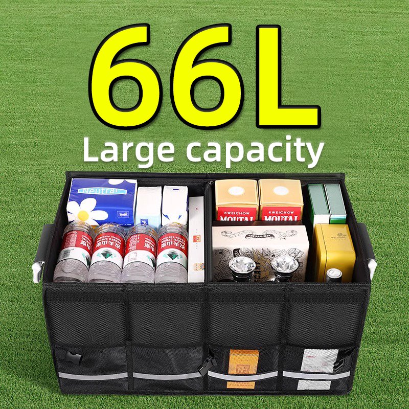 New Car Trunk Organizer Box Folding 66L Large capacity Auto Multiuse Storage Bag Stowing For Car Storage Box 1680D oxford fabric