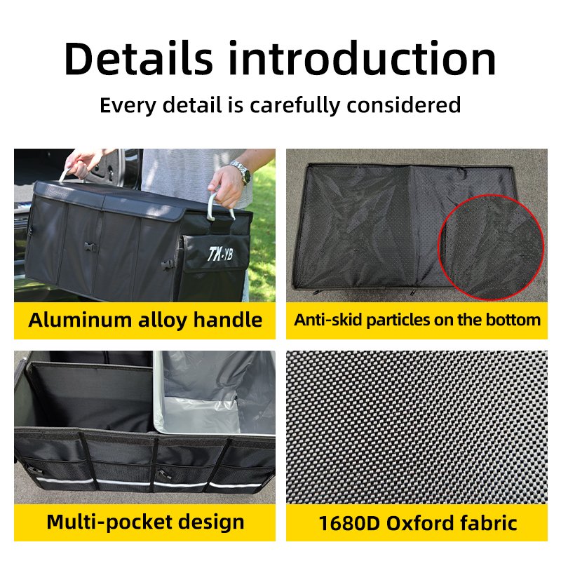 New Car Trunk Organizer Box Folding 66L Large capacity Auto Multiuse Storage Bag Stowing For Car Storage Box 1680D oxford fabric