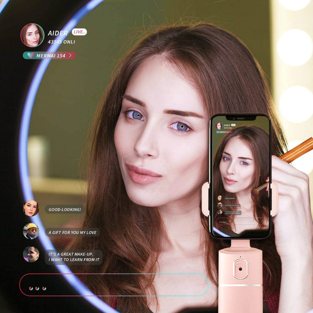 Auto Face Tracking Phone Holder 360 Rotation Face Body Phone Tracking Smart Shooting Camera Mount for Live Vlog Streaming Video