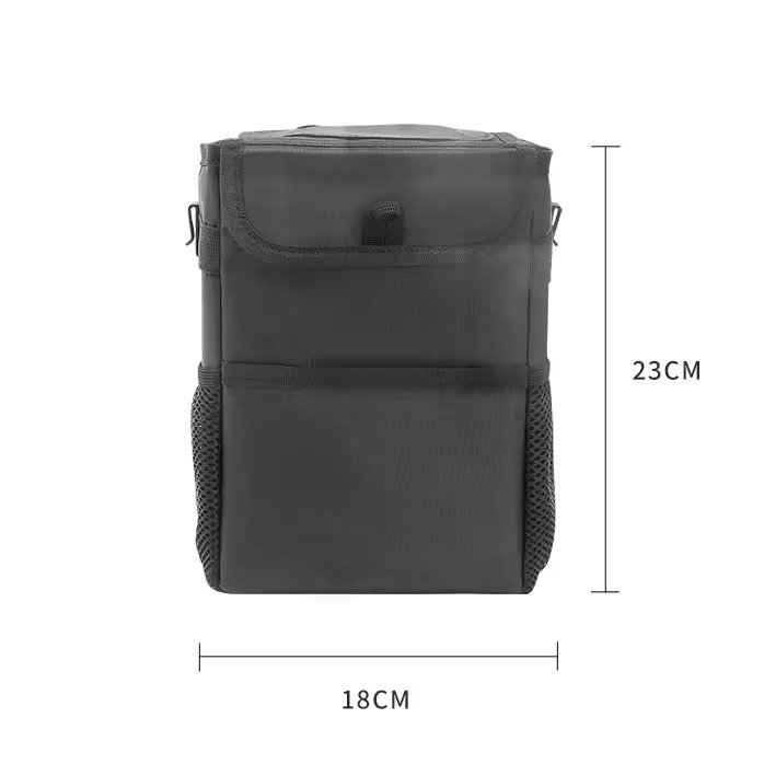 RTS 2025 Car Trash Can Car Trash Bag Bin Hanging Waterproof Automotive Car Garbage Cans Leak Proof Vehicle Trash Can Black