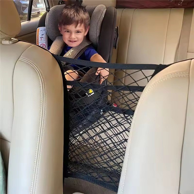 2025 Seat Back Net Bag Driver Storage Netting Pouch 3 Layer Car Mesh Organizer