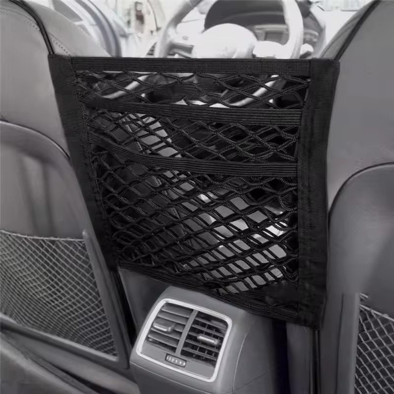 2025 Seat Back Net Bag Driver Storage Netting Pouch 3 Layer Car Mesh Organizer