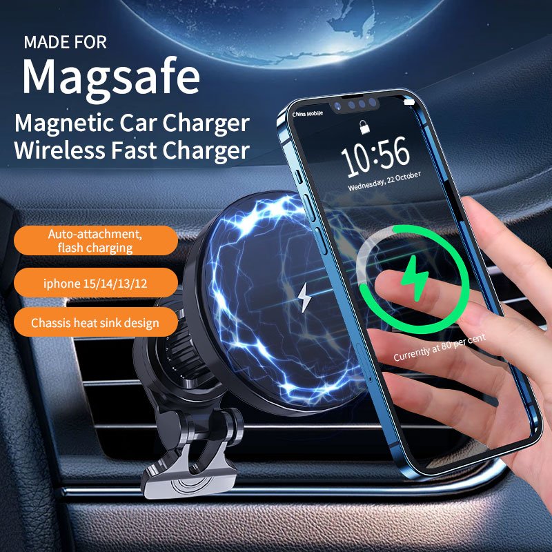 2024 NEW Magnetic Car Wireless Chargers for Universal Phone Car Phone Holder Charger 15W Fast Charging Station