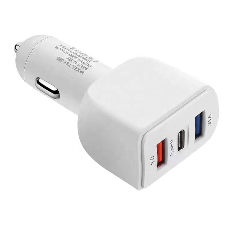 Multi 3 Ports USB Type-c Car Charger Fast Charging for Pd Car Charger DC 5V 7A Mobile Phone QC3.0 Ainope Car Charger Adapter 35W