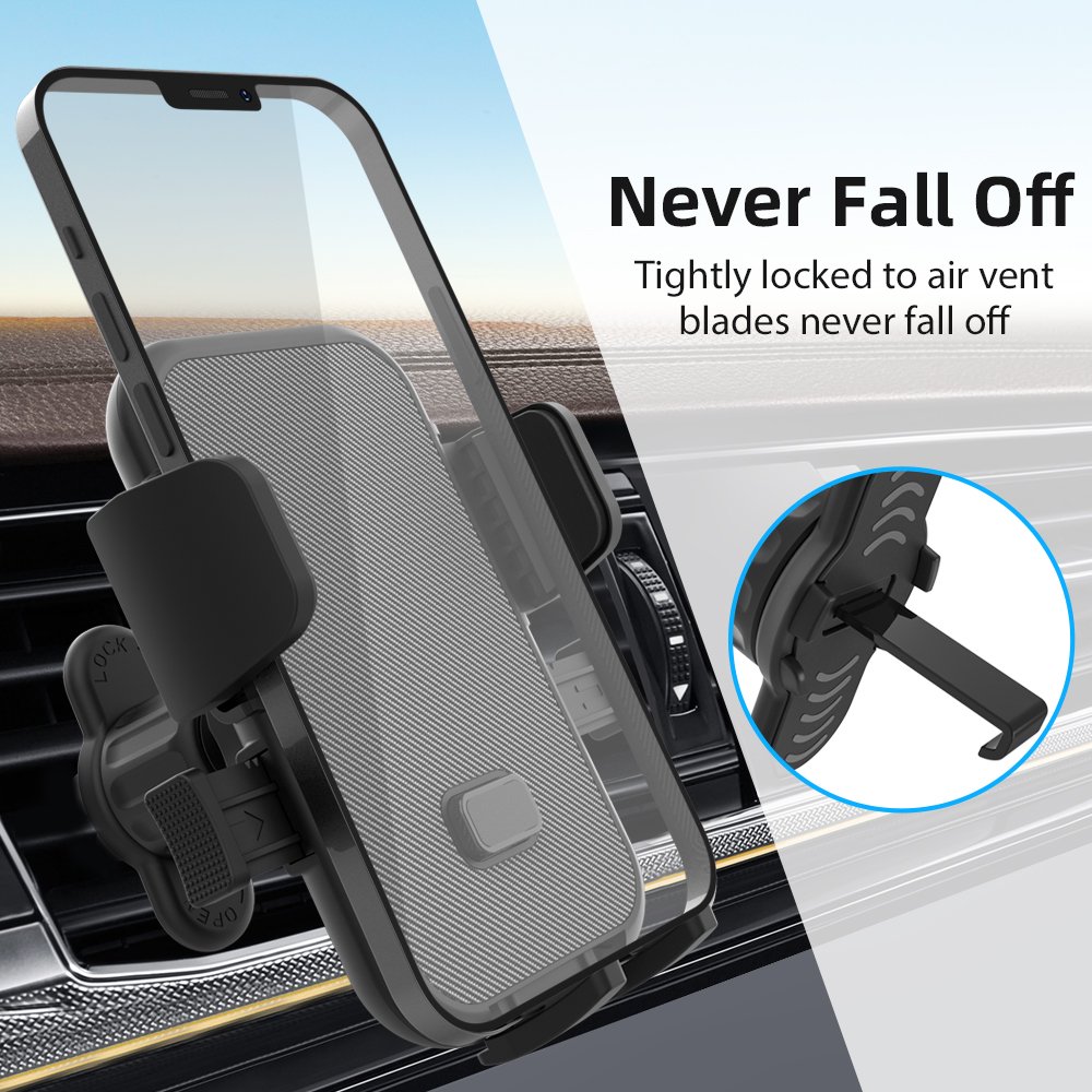 Custom Logo One Touch Air Vent Car Phone Mount Mini Universal Mobile Phone Holder with Unique Design