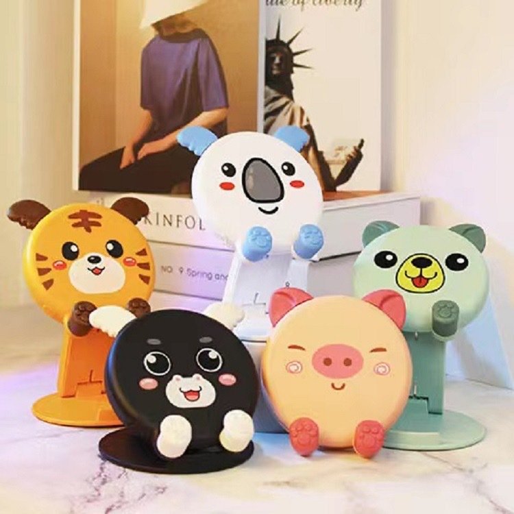 Desk Adjustable Cell Phone Stand Foldable Universal Cartoon Phone Holder For All Mobile Smart Phone Tablet