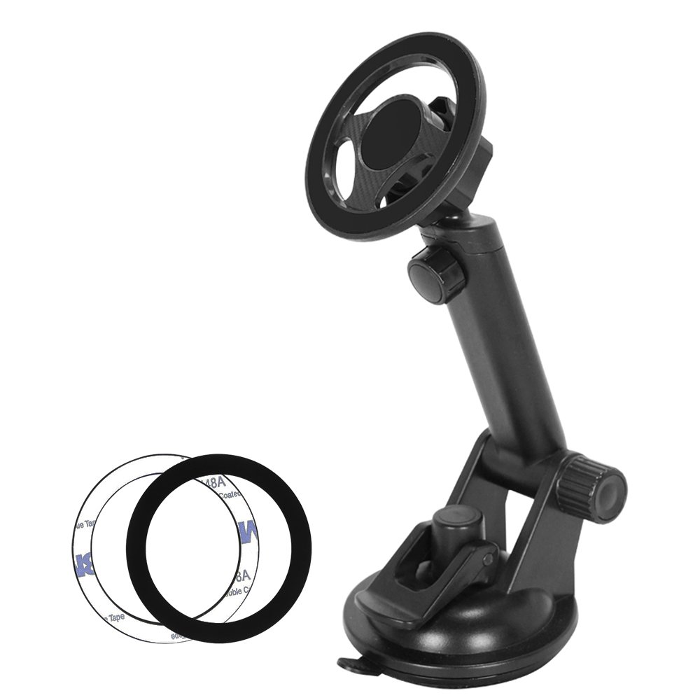 Magnetic Phone Mount for Car, Dashboard Magnetic Suction Cup Phone Holder Mount with Adjustable Telescopic Arm for MagSafe