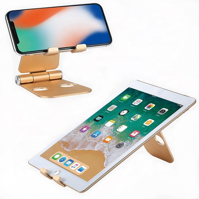 2024 New design adjustable aluminum Alloy Desk Mobile Phone Holder, Foldable table metal phone stand holder