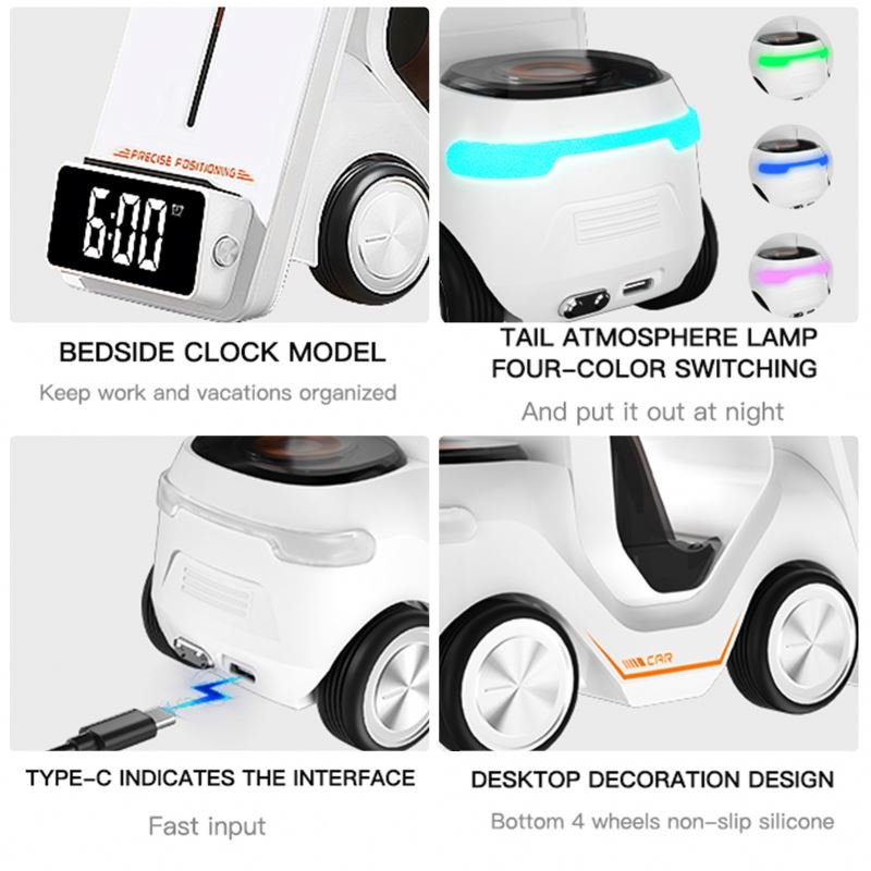 forklift shape design 5 In 1 Wireless charging Station for phone Magnetic Desktop 6 Car Shaped Universal Mobile phone Charger