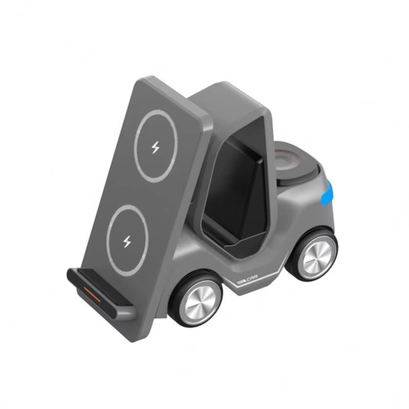 forklift shape design 5 In 1 Wireless charging Station for phone Magnetic Desktop 6 Car Shaped Universal Mobile phone Charger